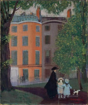  luks Oil Painting - view of beacon street from boston common 1923 George luks